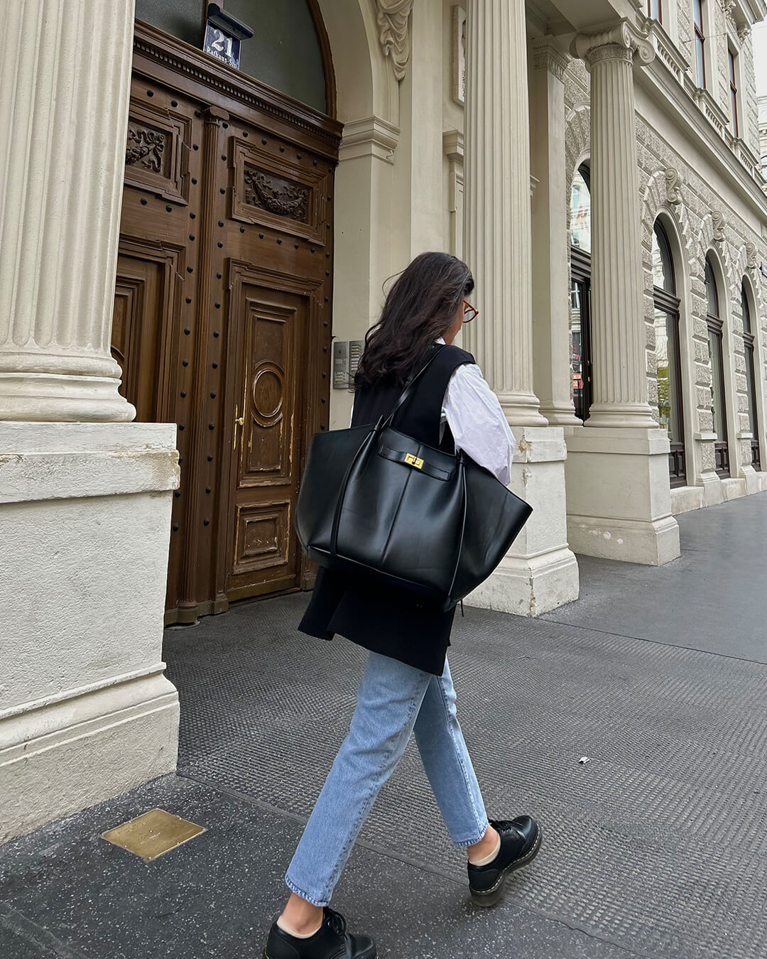 Leather Shopper Tote Bag | Adele