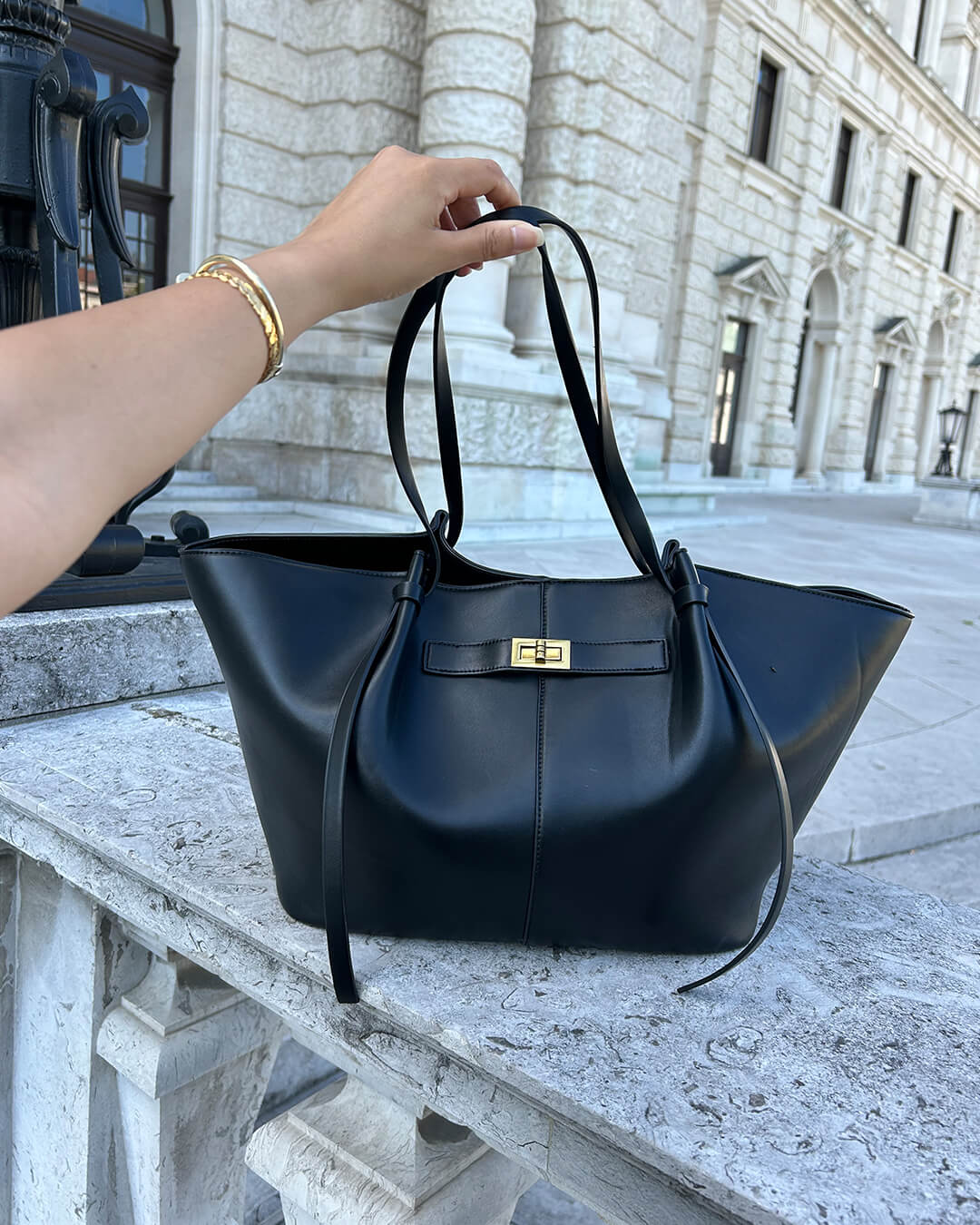 Leather Shopper Tote Bag | Adele