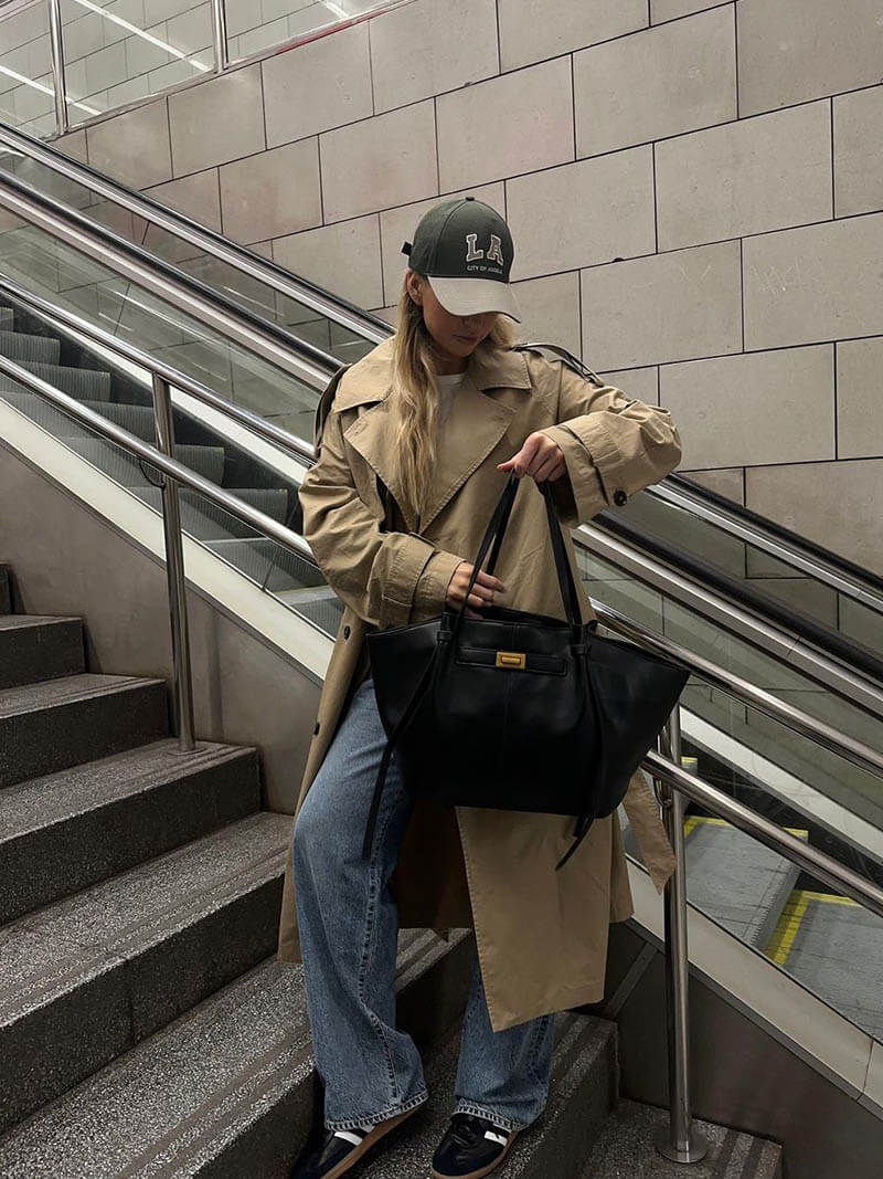 Leather Shopper Tote Bag | Adele