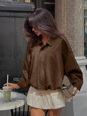 Lara | Suede Bomber Jacket