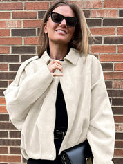 Lara | Suede Bomber Jacket