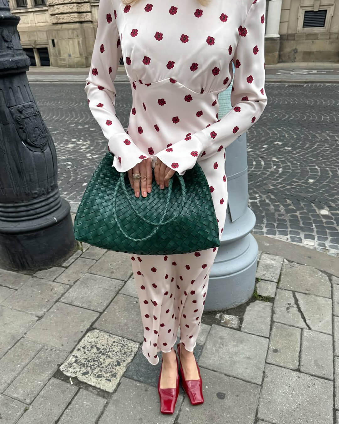 Madeleine Vegan Leather Woven Bag Medium