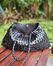 Madeleine Vegan Leather Woven Bag Medium