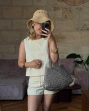 Madeleine Vegan Leather Woven Bag Medium
