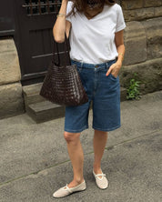 Madeleine Vegan Leather Woven Bag Medium