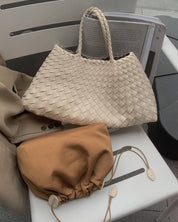 Madeleine Vegan Leather Woven Bag Medium