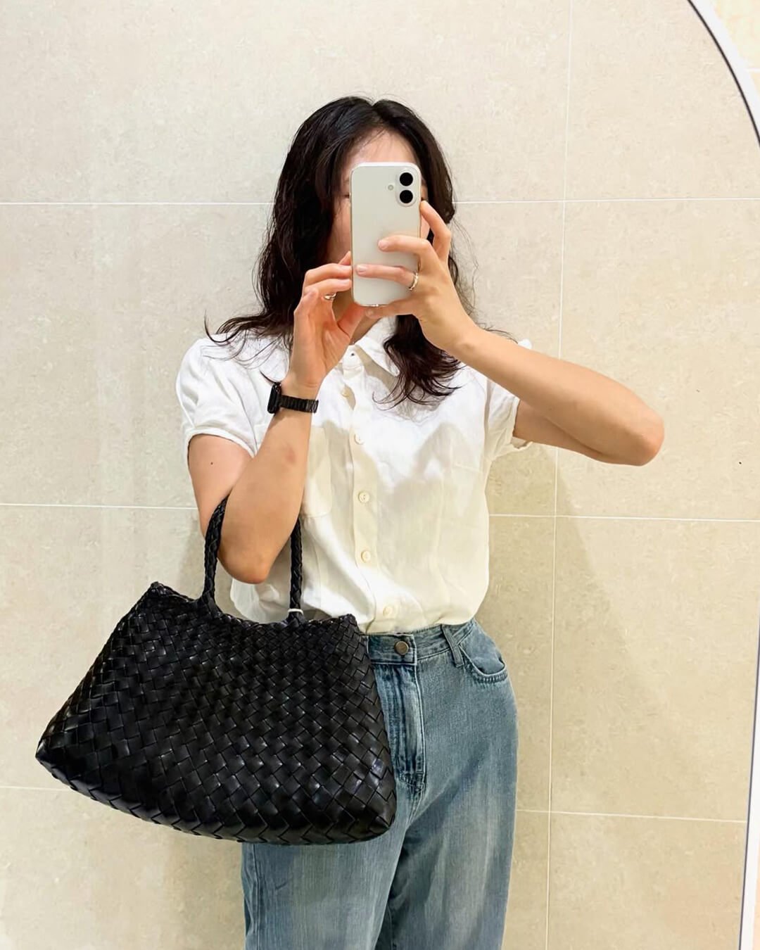 Madeleine Vegan Leather Woven Bag Medium