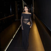 Demi | Long Sleeve Illusion Midi Dress