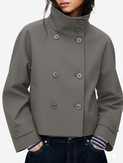 Clara | Manteau court à col montant Blend