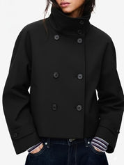 Clara | Manteau court à col montant Blend