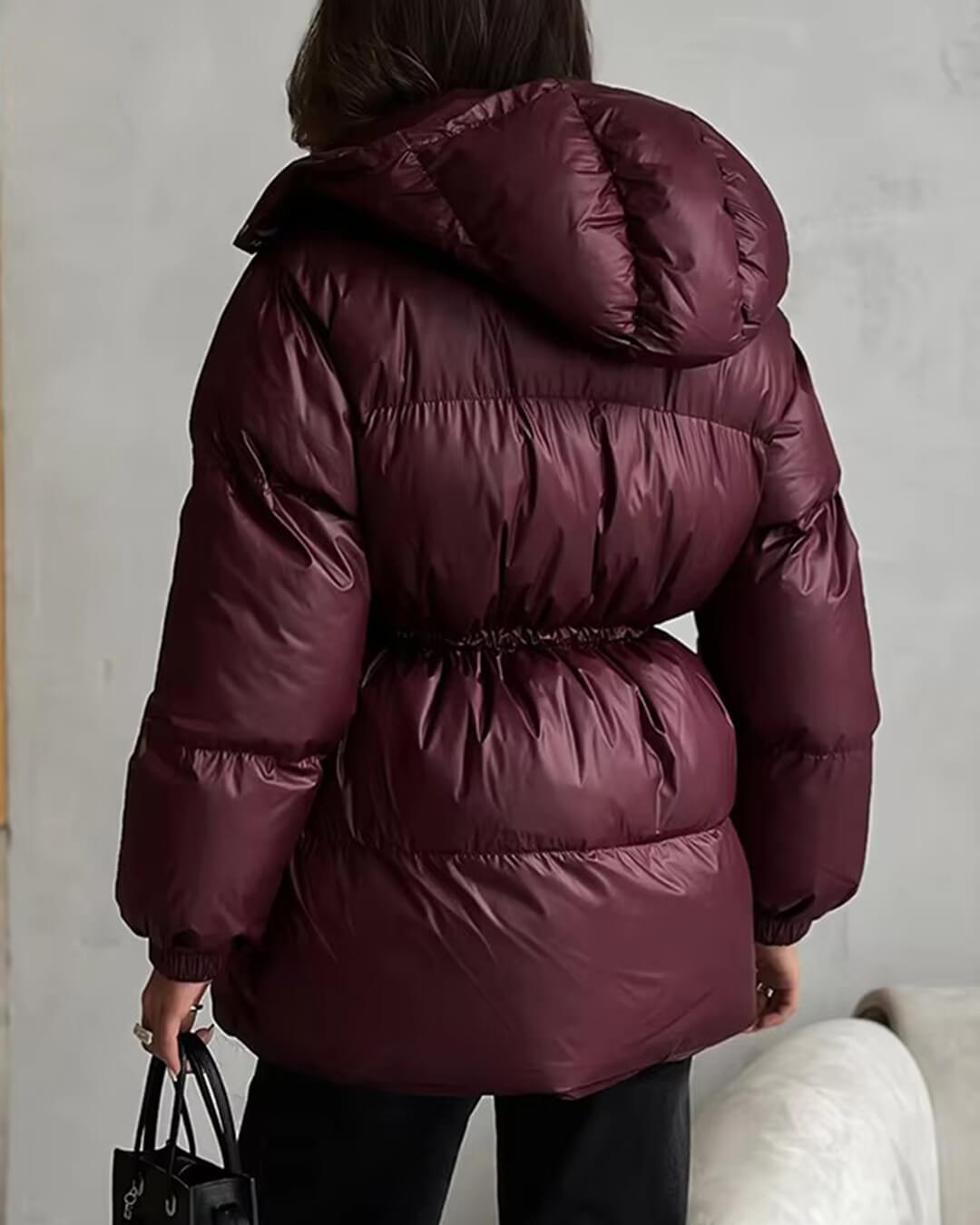 Maggie | Belted Puffer Jacket with High Neck